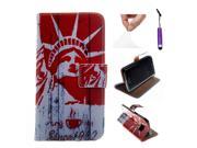 Moonmini Case for Samsung Galaxy S6 Edge G9250 PU Leather Case Flip Stand Cover Wallet Card Holders with Magnetic Closure Statue of Liberty