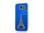 Moonmini Fashion 3D Eiffel Tower Pattern Ultra thin Hard Snap On Back Case Cover Shell Protector for Samsung Galaxy S6 G9200 Dark Blue