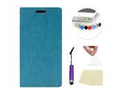 Moonmini Case for Samsung Galaxy S6 G9200 Blue PU Leather Flip Stand Case Cover Wallet with Card Holders