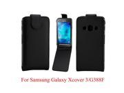 Moonmini Case for Samsung Galaxy Xcover 3 G388F Black PU Leather Flip Pouch Case Cover with Magnetic Closure