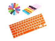 Moonmini Case for Apple Macbook Air 13 inch Orange Soft Clear Silicone Keyboard Film Cover Skin Protector