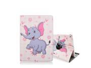 Moonmini Cover for Apple iPad Pro 12.9 inch Purple Elephant Pattern PU Leather 360 Degrees Rotating Flip Stand Case Cover Protector