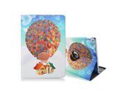 Moonmini Cover for Apple iPad Pro 12.9 inch PU Leather 360 Degrees Rotating Flip Stand Case Cover Protector Coloured Balloon