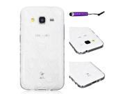 Samsung Galaxy Core Prime G360 TPU Ultra thin Soft Back Case Cover Shell Protector White Flower 2
