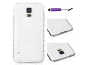 Samsung Galaxy S5 i9600 Ultra thin Flexible Soft TPU Back Case Cover Shell Protector White Flower 5