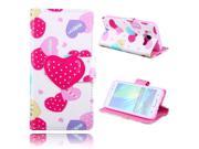Samsung Galaxy A3 PU Leather Flip Stand Wallet Card Slots Case Cover with Love Heart Magnetic Closure Style 4
