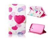 Samsung Galaxy J1 J100 PU Leather Flip Stand Wallet Card Slots Case Cover with Love Heart Magnetic Closure Style 4