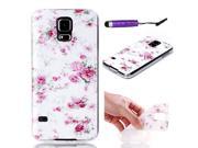 Moonmini Case for Samsung Galaxy S5 i9600 TPU Ultra thin Soft Back Case Cover Shell Protector Flower