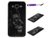 Moonmini Case for Samsung Galaxy J5 Ultra Slim Fit Soft TPU Phone Back Case Cover Protector Black Lion