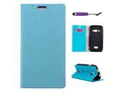 Moonmini Case for ZTE T84 PU Leather Case Flip Stand Cover Wallet Case with Card Slots Light Blue