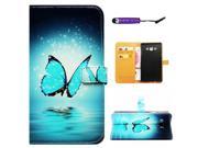 Moonmini Case for Samsung Galaxy A7 A7100 2016 Multi functional PU Leather Flip Stand Wallet Case Cover with Card Slots and Magnetic Closure Butterfly