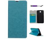 Moonmini Case for LG X Screen PU Leather Flip Case Cover Card Holders with Stand Function Sky Blue