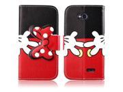 Moonmini Case for LG L70 D320N PU Leather Flip Stand Wallet Card Slots Case Cover with Bowknot Magnetic Closure Style 7