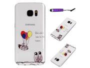Moonmini Case for Samsung Galaxy S7 Edge Ultra thin Flexible Soft TPU Back Cover Protective Case Penguin and Balloon