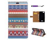 Moonmini Case for Wiko Fever 4G PU Leather Case Flip Stand Cover Wallet Card Slots with Magnetic Closure Tribal Pattern 4