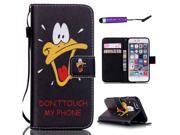 Moonmini Case for Apple iPhone 6 Apple iPhone 6s 4.7 inch PU Leather Case Flip Stand Cover Wallet Card Slots with Magnetic Closure and Lanyard Duck