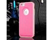 Moonmini Case for Apple iPhone 6 4.7 inch Pink Premium Aluminum Metal Frame Bumper Case with Slim Fit Leather Back Cover Shockproof Protector