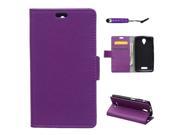 Moonmini Case for Lenovo A1000 PU Leather Phone Case Flip Stand Cover Wallet Card Holders with Magnetic Closure Purple