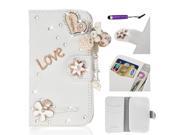 Moonmini Case for LG L50 Luxury 3D Bling Shiny Diamond Rhinestones Love Heart PU Leather Flip Stand Case Cover Wallet with Magnetic Closure