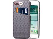 Moonmini case for iPhone 7 Plus Ultra Slim Diamond Check Pattern Hard PC Snap On Back Case Protector with Card Slot Grey
