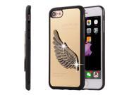 Moonmini case for iPhone 7 Bling Diamond 3D Angle Love Wing Slim Fit TPU Back Case Protector Shell Golden