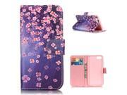 Moonmini case for Apple iPhone 7 4.7 inch PU Leather Flip Stand Case Wallet Card Slots with Magnetic Closure Peach Blossom
