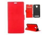 Moonmini case for Lenovo Vibe C2 Power PU Leather Case Flip Wallet Stand Cover Card Slots with Magnetic Closure Red