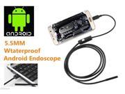 5.5mm Lens 6 LED Endoscope Borescope Tube Camera fo Android Cellphone Tablet PC 5M 16.4ft Long.
