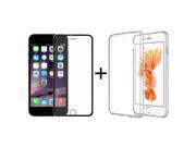 iPhone 7 Tempered Glass Screen Protector with Metal Frame Clear Soft Case