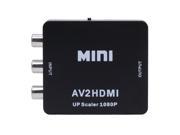Mini Composite AV CVBS 3RCA To HDMI Video Converter Adapter 720p 1080p AV2HDMI Upscaler Black