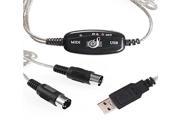 USB TO MIDI Interface Cable Converter PC to Music Keyboard Adapter Cord