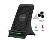 Q1 Fast Wireless Charger, Built-in Cooling Fan 2 Coils Qi Wireless Charger Stand for Samsung Galaxy Note 8, iPhone 8/ 8 Plus, iPhone X, S8, S8 Plus, S7, S7 Edge