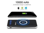 Wireless Power Bank Portable 10000mAh Qi Wireless Charger iPower 3 in 1 External Battery Pack for Qi Enabled Smartphones(iPhone 8, 8 Plus, iPhone X , Samsung Ga