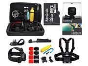 GoPro Hero4 Session HD Waterproof Camera Camcorder with 32GB MicroSD Card 23 IN 1 Accessory Kit Full Bundle includes Selfie Stick Floating Bobber Chest Mo