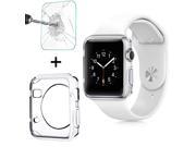 Apple Watch TPU Clear Slim Case Soft Cover Tempered Glass for iWatch 38mm