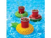 3 pk Beverage Boat Inflatable Fruit Cup Drink Can Holder Pool Float