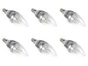 6 Pack DC 12V Chandelier Candle 3 Watts LED Light Bulb Fits E14 Warm white Clear Lense lamp