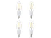 120V B10 2W LED light bulb Fits E12 Warm white SES chandelier candlabra lamp 4 pack