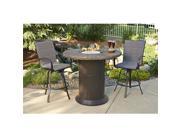48 Colonial Pub Crystal Fire Pit Table with Marbelized Noche Top