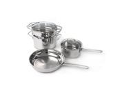 Fera Stainless Steel and 3 Layer Capsule Base Oven Safe Cookware Set with Glass Lids 6 Piece Set