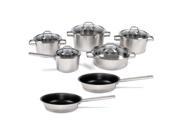 Manhattan LTD Stainless Steel Dishwasher Safe Cookware Set with Patented 3 Layer Capsule Bases 12 Piece Set