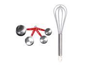 Stainless Steel Baking Whisk and Measuring Cup Set 5 Piece Set