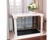 Wooden Pet Cage with Crate Cover and Removable Plastic Tray