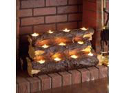 Rustic Wood Resin Tea Light Fireplace Log