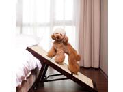 Wooden Frame Collapsible Pet Ramp with 3 Adjustable Heights and Rubber Soles