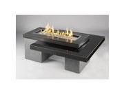 Outdoor Greatroom UPTOWN 1242 K Uptown Black Crystal Fire Pit Table with Tile Top and Rectangular Burner