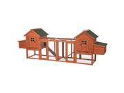 Chicken Coop Duplex with Outdoor Run and Metal Pull out Trays