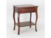 Classic Wooden Side Table with Storage Drawer and Shelf