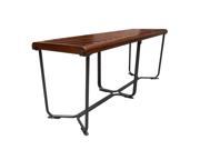 Solid Wood 48 Slatted Seat Bench with 3 Leg Steel Base 4 Foot