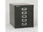 Bisley 5 Drawer Desktop Steel and Chrome Cabinet